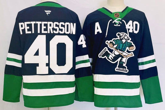 Men's Vancouver Canucks Elias Pettersson #40 Blue Player Jersey