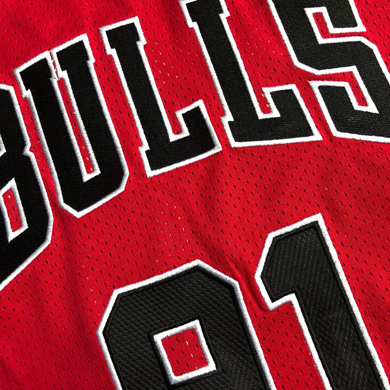 Chicago Bulls Dennis Rodman 91 Red  Thorwback Jersey