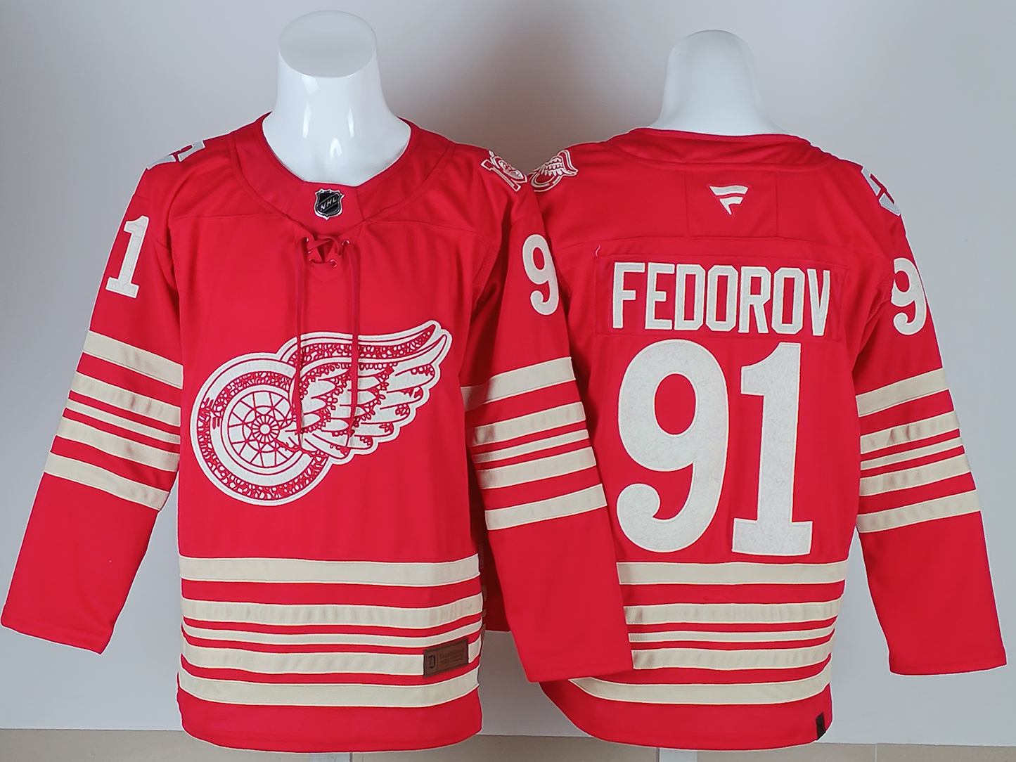 Men's Detroit Red Wings Sergei Fedorov #91  Red Breakaway Player Jersey