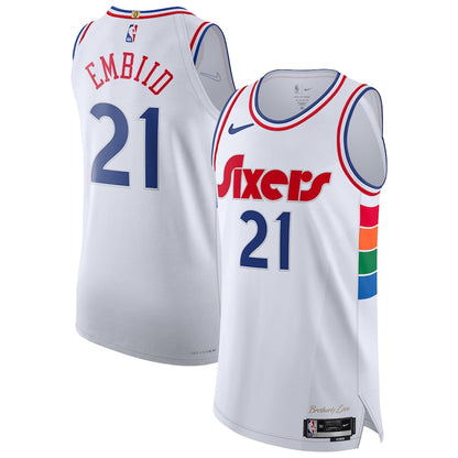Men's Philadelphia 76ers Joel Embiid White 2024/25  Player Jersey - City Edition