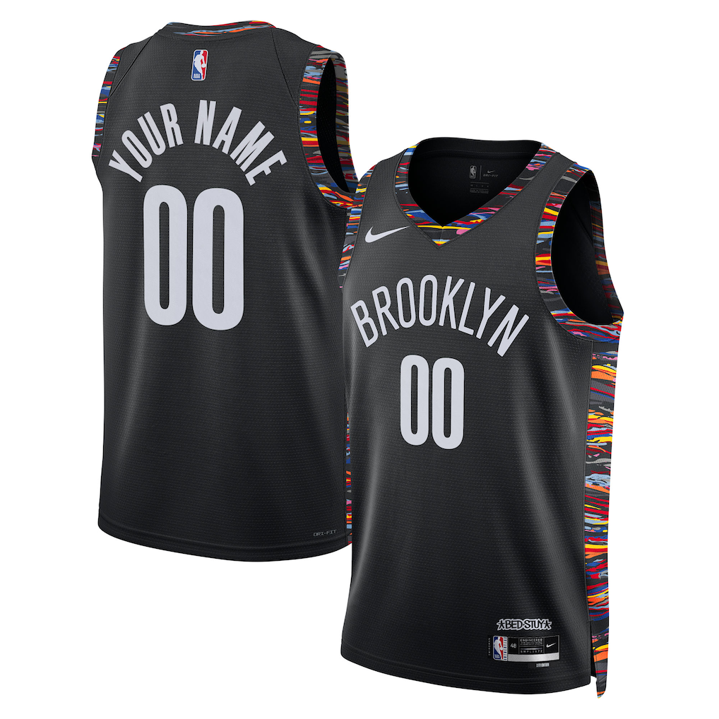 Brooklyn Nets Nike Black 2025/26 City Edition Swingman Custom Jersey