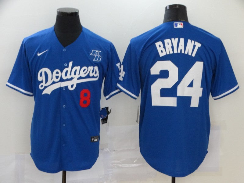 Men's Los Angeles Dodgers Kris Bryant #8-24 Blue Replica Baseball Jersey
