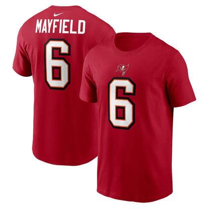 Men's Tampa Bay Buccaneers Baker Mayfield Nike Red Player Name & Number T-Shirt