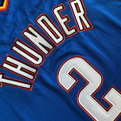 Shai Gilgeous-Alexander Oklahoma City Thunder Blue Embroidered  Jersey