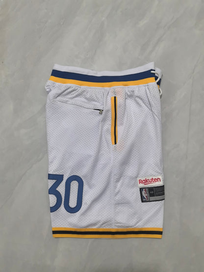 Golden State Warriors White Retro Pocket Shorts