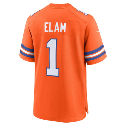 Jason Elam Denver Broncos Nike Mile High Collection 1977 Throwback Retired   Game Jersey - Orange