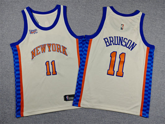 Youth Jalen Brunson New York Knicks #11 City Edition Embroidered Jersey