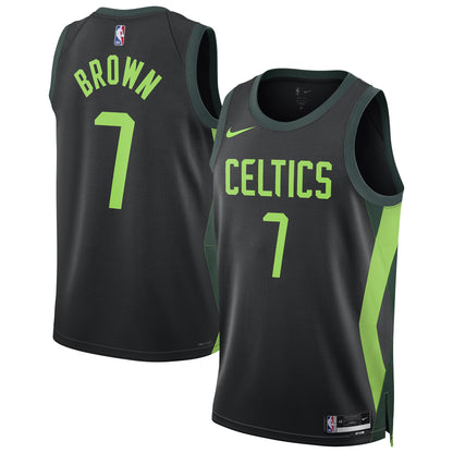Unisex Boston Celtics Jaylen Brown Black 2024/25 Swingman Jersey - City Edition