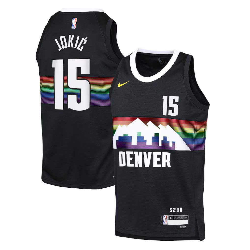 Youth Denver Nuggets Nikola Jokić Nike Black 2025/26 City Edition Swingman Jersey