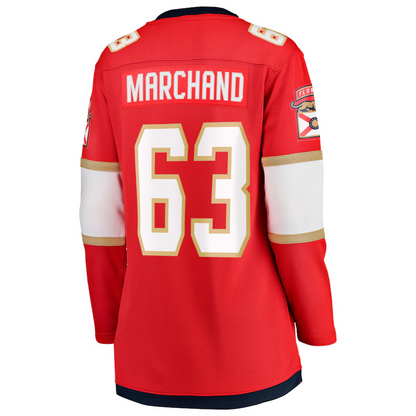 Women's Florida Panthers Brad Marchand Fanatics Red 2025 Stanley Cup Final Home Breakaway Player Jersey