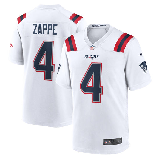 Bailey Zappe New England Patriots Nike Game   Jersey - White