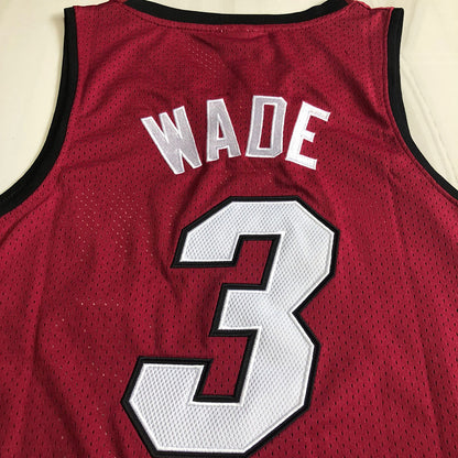 Dwayne Wade Miami Heat Red #3 Embroidered  Jersey