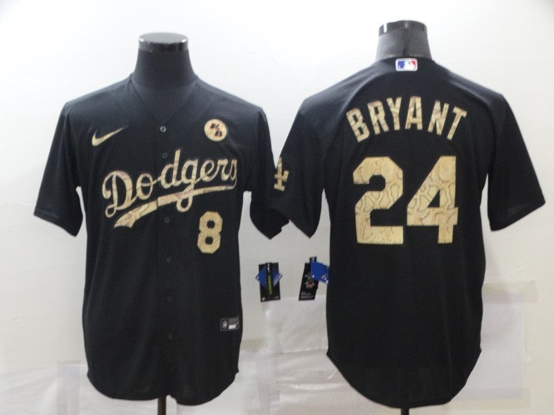 Men's Los Angeles Dodgers Kris Bryant #8-24 Black Authentic Game Jersey