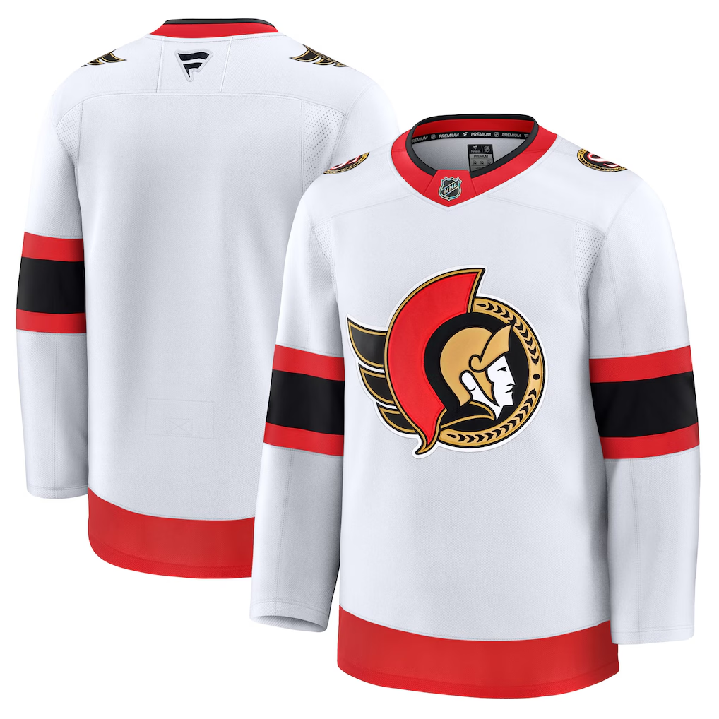 Men's Ottawa Senators White Away Premium Blank Jersey