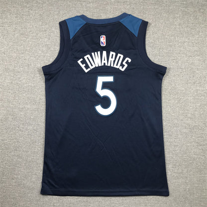 Youth Anthony Edwards Minnesota Timberwolves #5  Embroidered Jersey