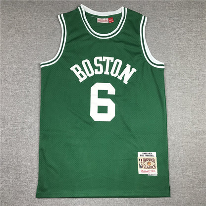 Boston Celtics #6 Throwback — Embroidered Jersey