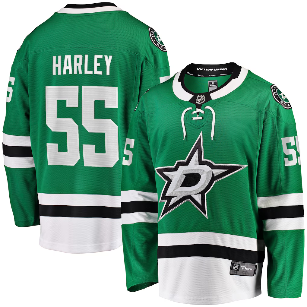 Men's Dallas Stars Thomas Harley #55  Kelly Green Home Breakaway Player Jersey