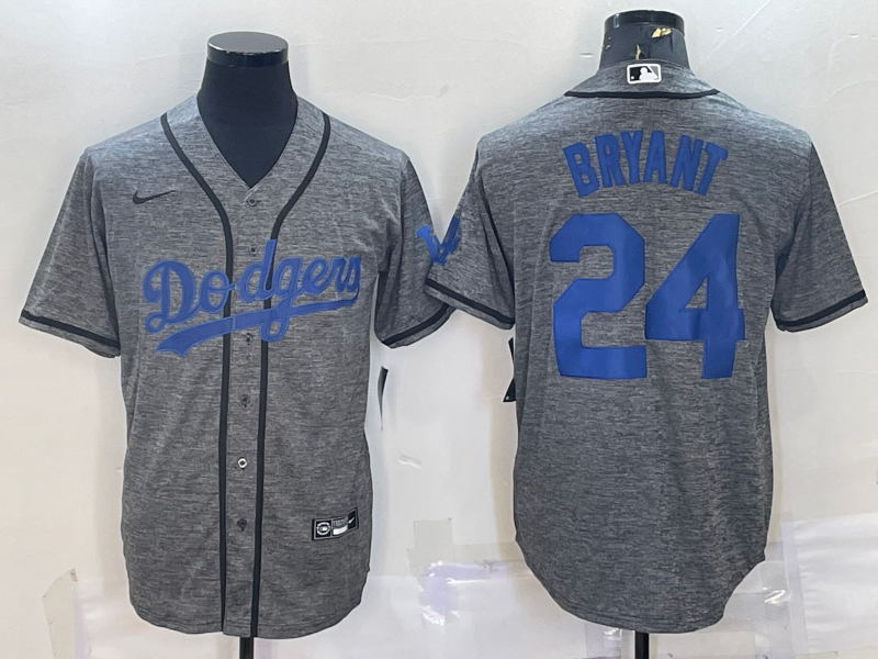 Men's Los Angeles Dodgers Kris Bryant Gray Replica Baseball Jersey