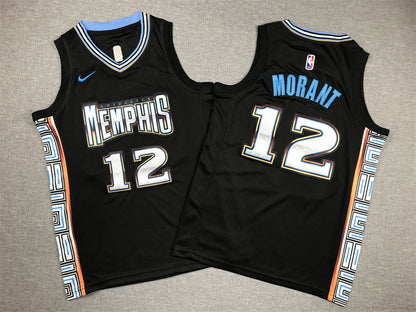 Youth Ja Morant Memphis Grizzlies #12 City Edition Embroidered Jersey