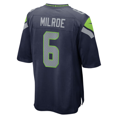 Men's Seattle Seahawks Jalen Milroe Nike College Navy 2025 NFL Draft Game Jersey