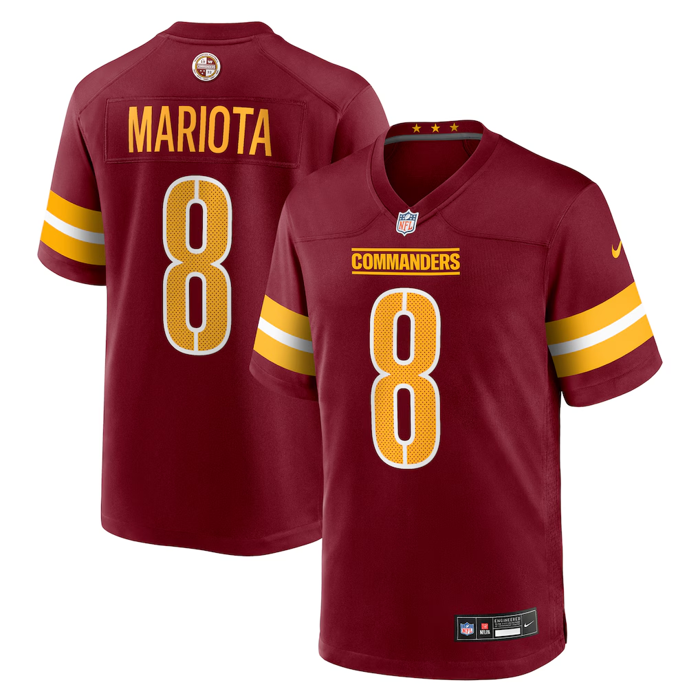 Men's Nike Marcus Mariota Burgundy Washington Commanders Team Game Jersey
