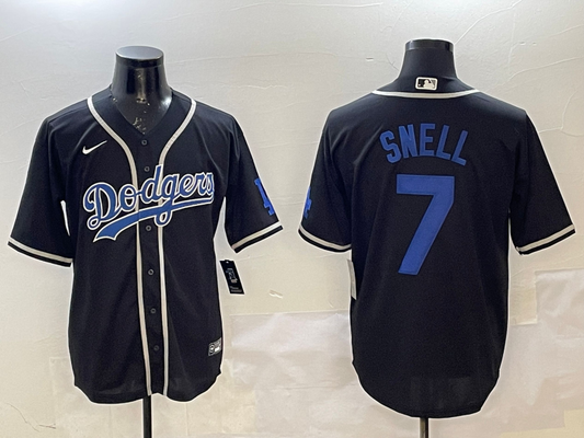 Men's Los Angeles Dodgers Blake Snell #7 Black Replica Game Jersey