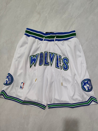 Minnesota Timberwolves White Classic Edition Pocket Shorts
