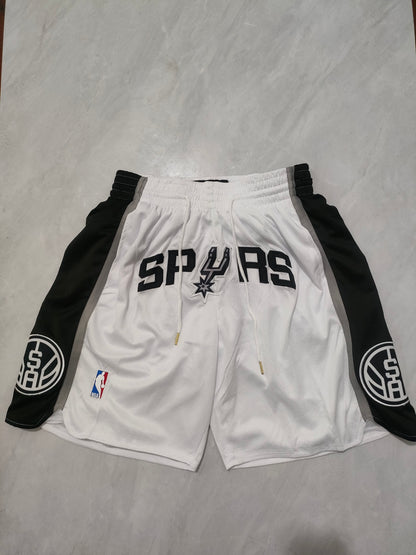 JUST DON San Antonio Spurs White Pocket Shorts