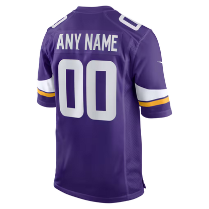 Custom Minnesota Vikings Purple Game Jersey