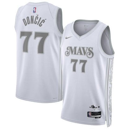 Unisex Dallas Mavericks Luka Dončić White 2024/25 Swingman Jersey - City Edition