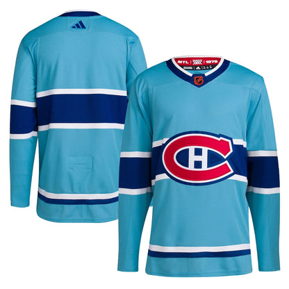 Custom Montreal Canadiens Reverse Retro 2.0  Blank Jersey - Light Blue