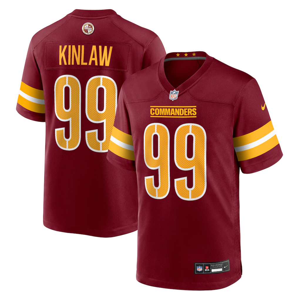 Men's Nike Javon Kinlaw Burgundy Washington Commanders Team Game Jersey