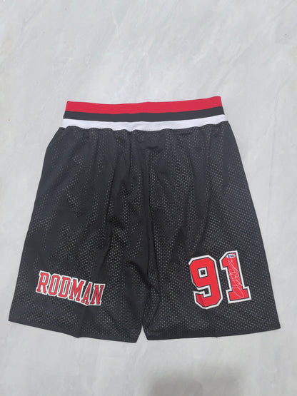 Chicago Bulls Black Retro Pocket Shorts #91