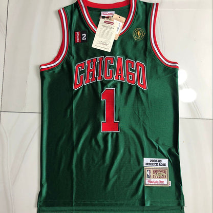 Derrick Rose Chicago Bulls Green Thorwback Jersey