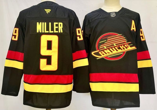 Men's Vancouver Canucks JT Miller #9 Black Alternate Premium Jersey
