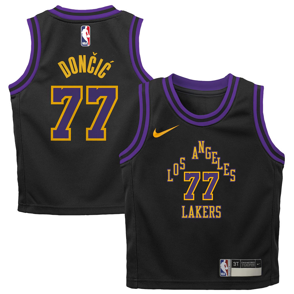 Preschool Los Angeles Lakers Luka Dončić Nike Black 2025/26 City Edition Swingman Jersey