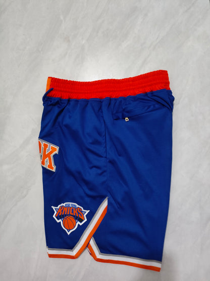 JUST DON New York Knicks Blue Pocket Shorts