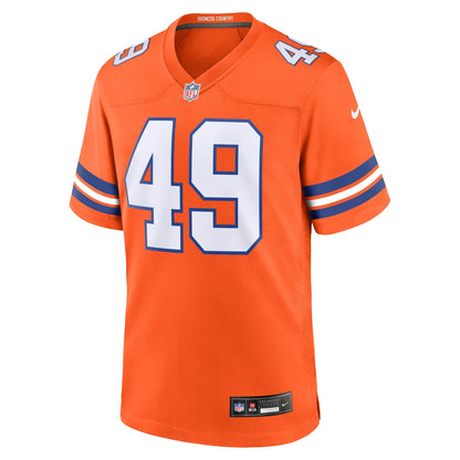 Dennis Smith Denver Broncos Nike Mile High Collection 1977 Throwback Retired   Game Jersey - Orange