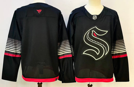 Men's Seattle Kraken Black Alternate Premium Blank Jersey