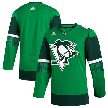 Men's Pittsburgh Penguins adidas Kelly Green 2023 St. Patrick's Day Primegreen Authentic Jersey