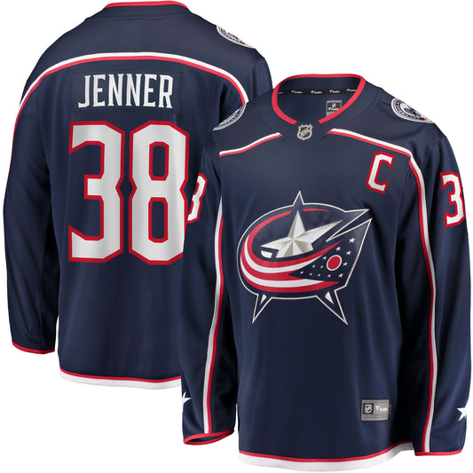Boone Jenner Columbus Blue Jackets Home Captain Patch Breakaway  Jersey - Navy