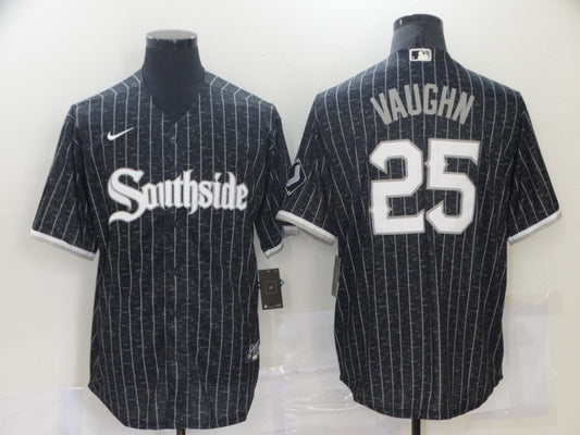 Men's Chicago White Sox Jim Abbott #25 Black Replica Baseball Jersey