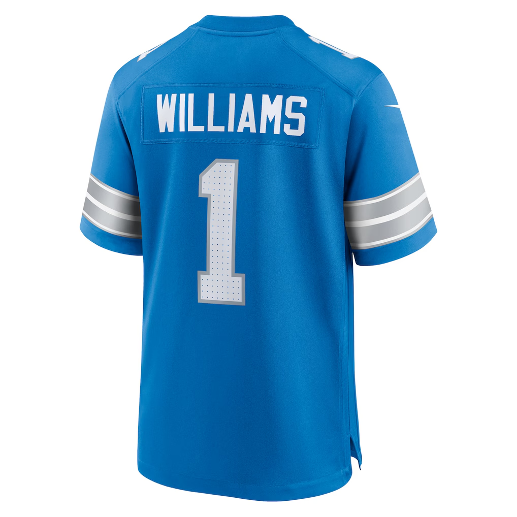 Men's Nike Jameson Williams Blue Detroit Lions Game Player Jersey
