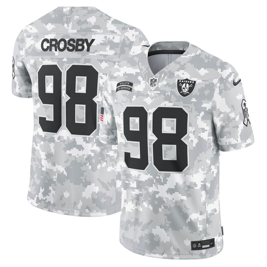 Maxx Crosby Las Vegas Raiders Nike 2024 Salute to Service Limited Jersey - Arctic Camo