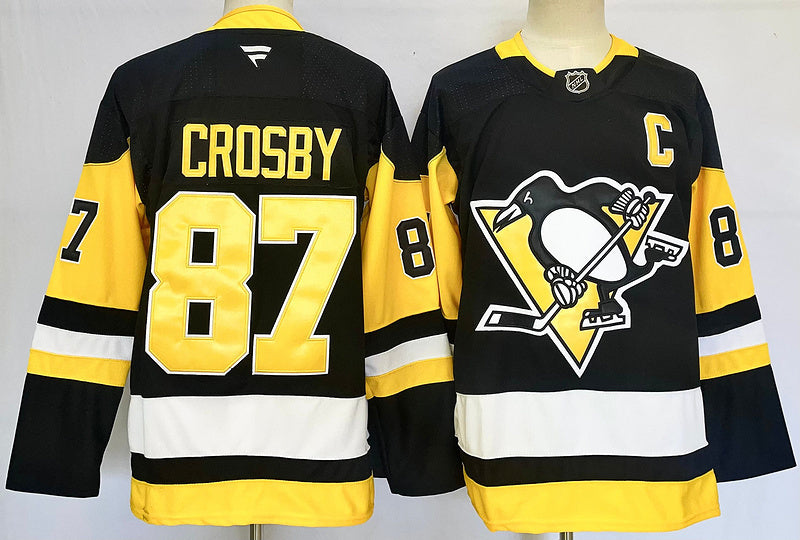 Men's Pittsburgh Penguins Sidney Crosby #87 Black Home Breakaway Jersey