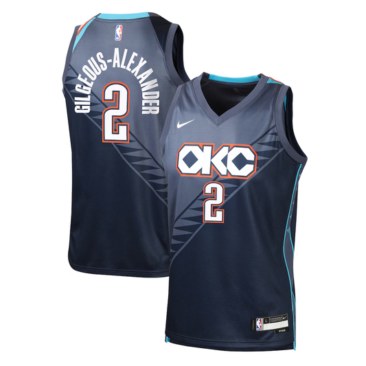 Youth Oklahoma City Thunder Shai Gilgeous-Alexander Nike Navy 2025/26 City Edition Swingman Jersey