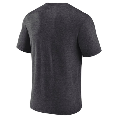 Men's Edmonton Oilers Fanatics Heather Charcoal 2025 Stanley Cup Playoffs Crossbar Tri-Blend T-Shirt