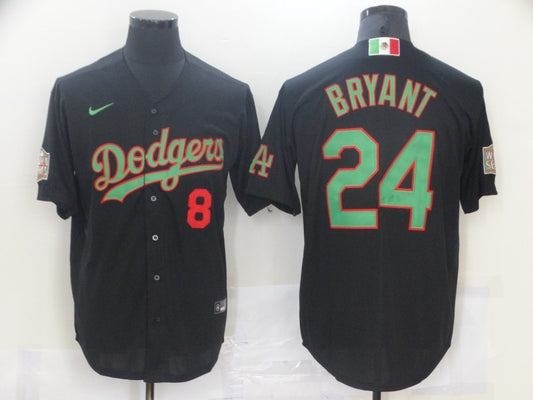 Men's Los Angeles Dodgers Kris Bryant #8-24 Black Stitched Jersey