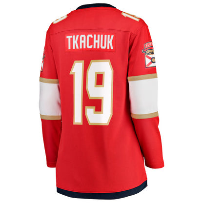 Women's Florida Panthers Matthew Tkachuk Fanatics Red 2025 Stanley Cup Final Home Breakaway Player Jersey