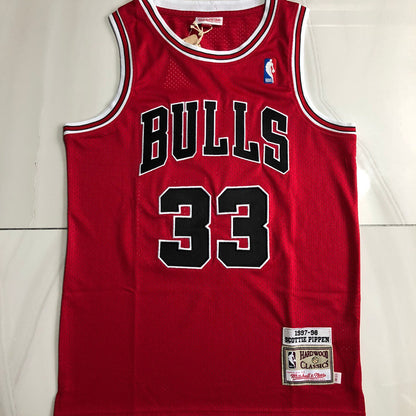 Chicago Bulls Scottie Pippen 33 Red Thorwback Jersey
